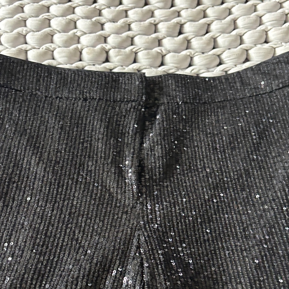LOFT Black Sequin Wide Leg Pants - Picture 3 of 4